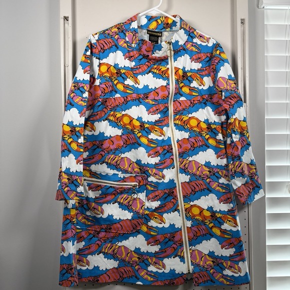 Nooworks Jackets & Blazers - Nooworks Chore Coat Krista Perry‎ Lobster Dream Size XL NWT Neon Whimsy Zipper